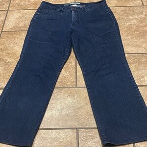 Wide Leg Dark Blue Denim Size 12 P Jeans